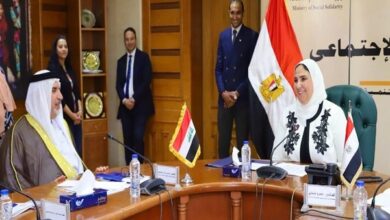 وزيرة التضامن الاجتماعي مع وفد البرلمان العراقي