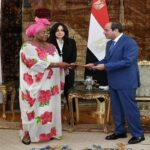 الرئيس عبدالفتاح السيسي مع رئيسة مجلس شيوخ غينيا