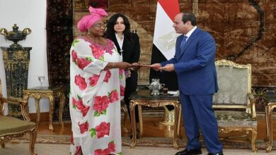 الرئيس عبدالفتاح السيسي مع رئيسة مجلس شيوخ غينيا