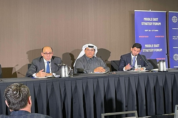 السفير أحمد حافظ خلال الجلسة