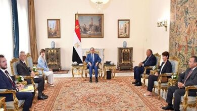 الرئيس عبدالفتاح السيسي مع وزيرة خارجية فرنسا