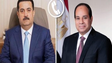 الرئيس عبدالفتاح السيسي ونظيره العراقي