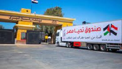 المساعدات المصرية في طريقها لقطاع غزة