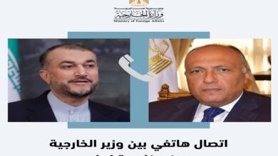 وزيرة الخارجية المصري مع نظيره الإيراني