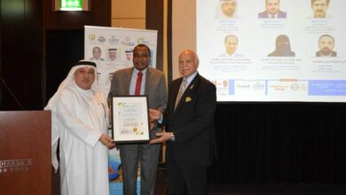مدير المنظمة العربية للتنمية الزراعية خلال التكريم