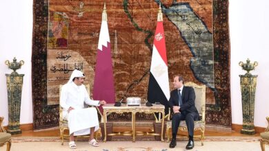 الرئيس السيسي مع أمير قطر