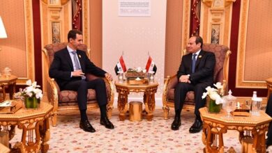 الرئيس السيسي مع نظيره السوري بشار الأسد
