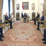 الرئيس السيسي مع وزيري خارجية سلوفينيا والبرتغال