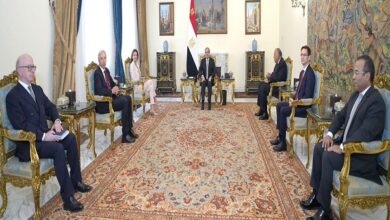 الرئيس السيسي مع وزيري خارجية سلوفينيا والبرتغال