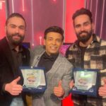 المطربان السوريان مع سعد الصغير