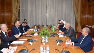 لقاء أبو الغيط مع وزير خارجية اليونان