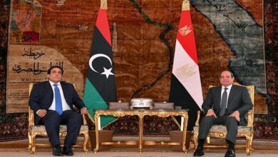 الرئيس السيسي مع رئيس المجلس الرئاسي الليبي