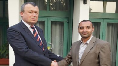 أيمن عامر مع سفير أوكرانيا