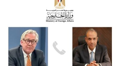 وزير الخارجية مع المنسق الأممي لعملية السلام