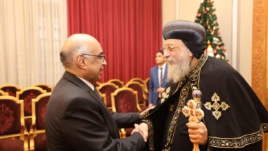 وزير العدل يهنئ البابا تواضروس الثاني بعيد الميلاد المجيد