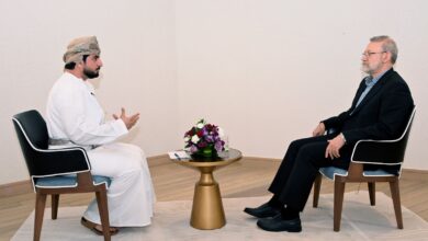 جانب من مقابلة علي لاريجاني بتلفزيون سلطنة عمان