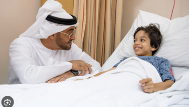 محمد بن زايد خلال زيارة المصابين وتعزيز الأمن في الإمارات
