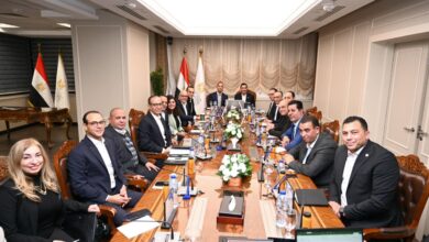 وزير الشباب والرياضة يناقش تطوير مشروعات شركة استادات مع سيف الوزيري.