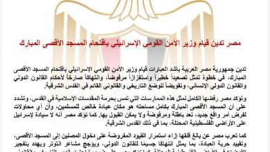 لقطات توضح موقف مصر الرسمي الرافض لواقعة اقتحام وزير إسرائيلي للأقصى والتحذيرات المصرية من مغبة هذا التصعيد الخطير والمرفوض دوليا